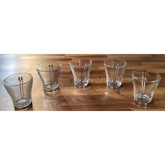 Vintage Vitrosax Italy Clear Glass Stainless Steel Handle ESPRESSO Coffee Cups 5 - Picture 5 of 9